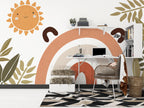 Smiling Sun Rainbow Wallpaper : Boho Nursery Mural - View 3