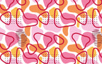 Pink Squiggle Wallpaper : Abstract Memphis Shapes Pattern - flat design