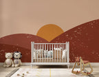Desert Sunset Wallpaper : Boho Rust Hills Mural - View 2