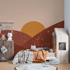 Desert Sunset Wallpaper : Boho Rust Hills Mural