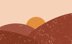 Desert Sunset Wallpaper : Boho Rust Hills Mural - flat design
