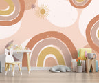 Blush Boho Rainbow Wallpaper : Sun and Moon Mural