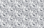 Black and White Tropical Wallpaper : Ink Sketch Leaves Pattern - flat design