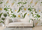 White Lily Wallpaper : Large Botanical Bloom Mural - View 3