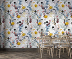 Colourful Wildflower Wallpaper : Yellow and Blue Meadow Pattern - View 3