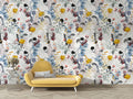 Colourful Wildflower Wallpaper : Yellow and Blue Meadow Pattern