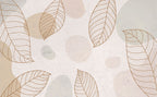 Neutral Line Leaves Wallpaper : Soft Circles Minimal Mural - flat design