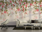 Cascading Rose Wallpaper : Pink Hanging Flowers Mural - View 2