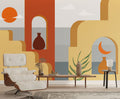 Boho Seaside Arch Wallpaper : Terracotta Mediterranean Mural