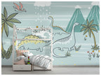Dinosaurs in the Rain Wallpaper : Kids Jungle Dino Mural - View 4