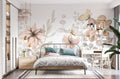 Soft Flowers and Butterflies Wallpaper : Pastel Lily Mural