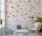 Rainbow Unicorn Wallpaper : Kids Pastel Clouds Pattern - View 6