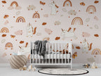 Rainbow Unicorn Wallpaper : Kids Pastel Clouds Pattern