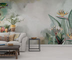 Bird of Paradise Wallpaper : Soft Tropical Plant Mural - View 5