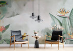 Bird of Paradise Wallpaper : Soft Tropical Plant Mural - View 3