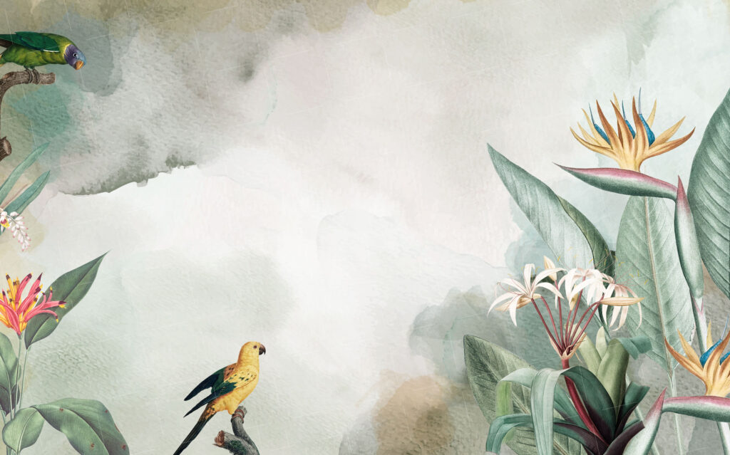 Bird of Paradise Wallpaper : Soft Tropical Plant Mural - View 2
