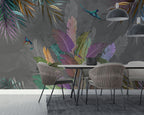 Purple Banana Leaf Wallpaper : Multicolor Tropical Mural - View 4