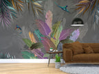 Purple Banana Leaf Wallpaper : Multicolor Tropical Mural