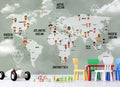 Sage Kids World Map Wallpaper : Children Of The World Mural