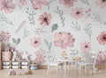 Blush Watercolor Floral Wallpaper : Pink Roses And Leaves Pattern