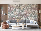 Pastel Lily Leaf Wallpaper : Mauve Sage Botanical Pattern - View 4