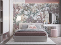 Pastel Lily Leaf Wallpaper : Mauve Sage Botanical Pattern