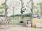 Panda in the Forest Wallpaper : Kids Woodland Mural - View 3