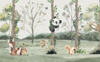 Panda in the Forest Wallpaper : Kids Woodland Mural - View 2