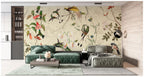 Hummingbird Orchid Wallpaper : Cream Botanical Bird Mural - View 3