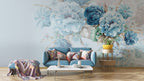 Blue Peony Bouquet Wallpaper : Oversized Floral Mural