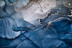 Navy Marble Wallpaper : Blue Gold Alcohol Ink Mural - flat design