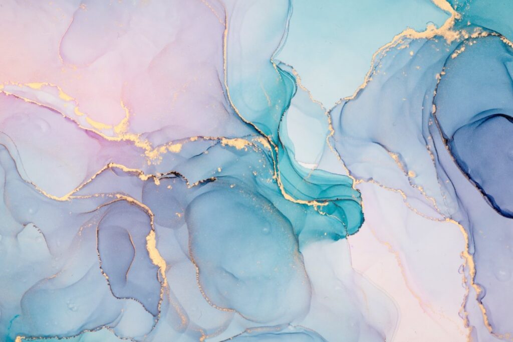 Turquoise Pink Marble Wallpaper : Gold Vein Alcohol Ink Mural - flat design