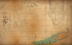 Antique Roman Wallpaper : Ochre Sketch Script Mural - View 2