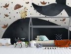 Big Whale Kids Wallpaper : Navy Whale And Bunny Mural - View 4