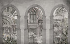 Roman Arch Garden Wallpaper : Grey Classical Doorway Mural - View 2