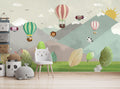 Peekaboo Mountain Animals Wallpaper : Pastel Kids Mural