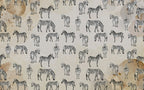 Cream Zebra Wallpaper : Grazing Zebras Pattern - View 2
