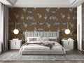 Brown Zebra Wallpaper : Small Zebra Herd Pattern