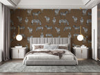 Brown Zebra Wallpaper : Small Zebra Herd Pattern