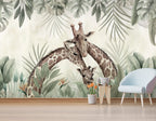 Giraffe Family Wallpaper : Watercolor Safari Mural