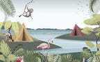 Lakeside Camping Wallpaper : Kids Tent Landscape Mural - View 2