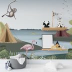 Lakeside Camping Wallpaper : Kids Tent Landscape Mural - View 4