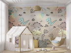 Cute Dinosaur Doodle Wallpaper : Pastel Kids Pattern