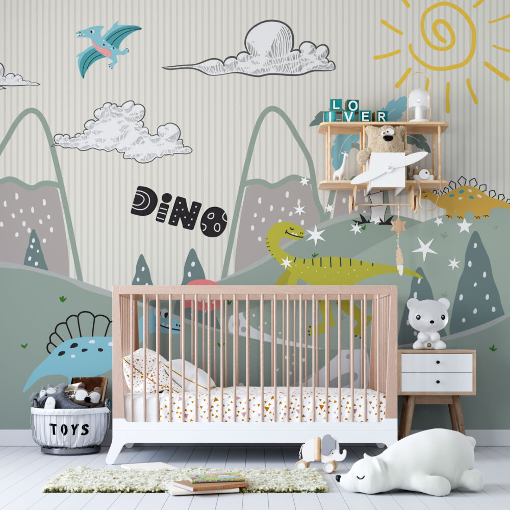Dino Land Wallpaper : Dinosaur Valley Kids Mural - View 4