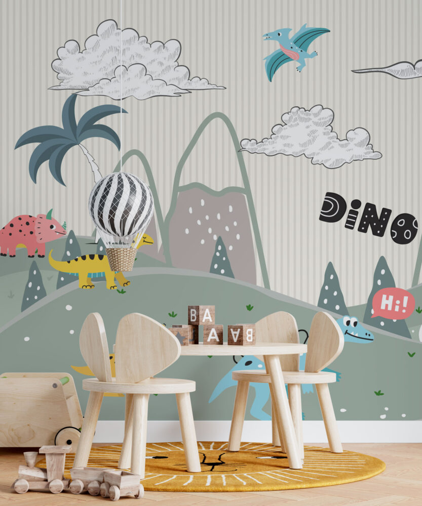 Dino Land Wallpaper : Dinosaur Valley Kids Mural - View 3