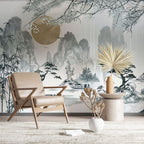 Bamboo Mountain Wallpaper : Chinese Ink Landscape Mural - View 4