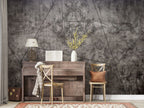Distressed Baroque Wallpaper : Faded Damask Ornament Mural - View 4