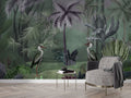 Dark Heron Jungle Wallpaper : Moody Tropical Mural