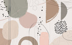 Blush Abstract Shapes Wallpaper : Boho Geometric Mural - View 2