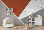 Rust Star Geometric Wallpaper : Modern Kids Accent Mural - View 4